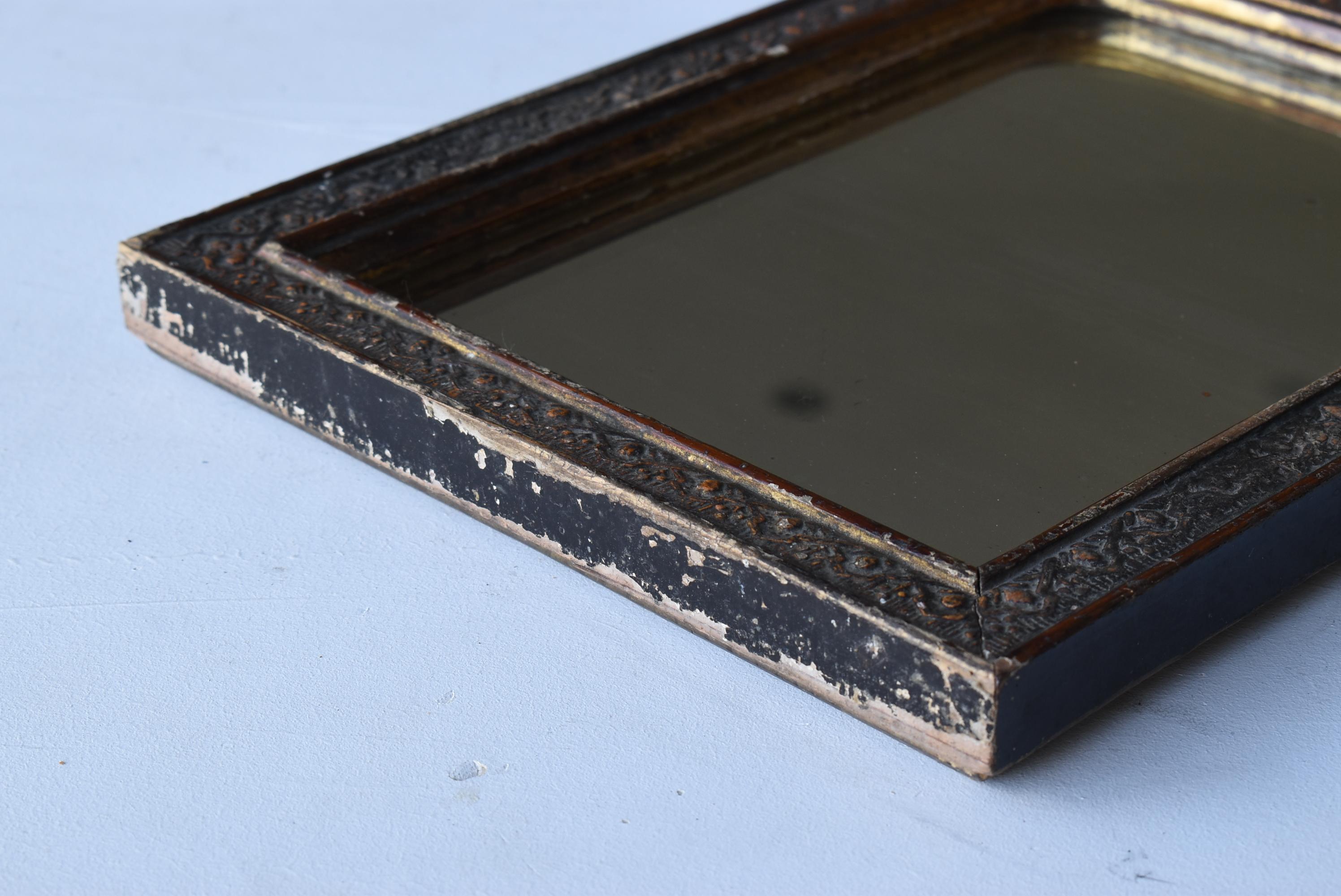 Japanese Antique Small Mirror 1860s-1900s / Wabi Sabi Object Wall Decoration 7