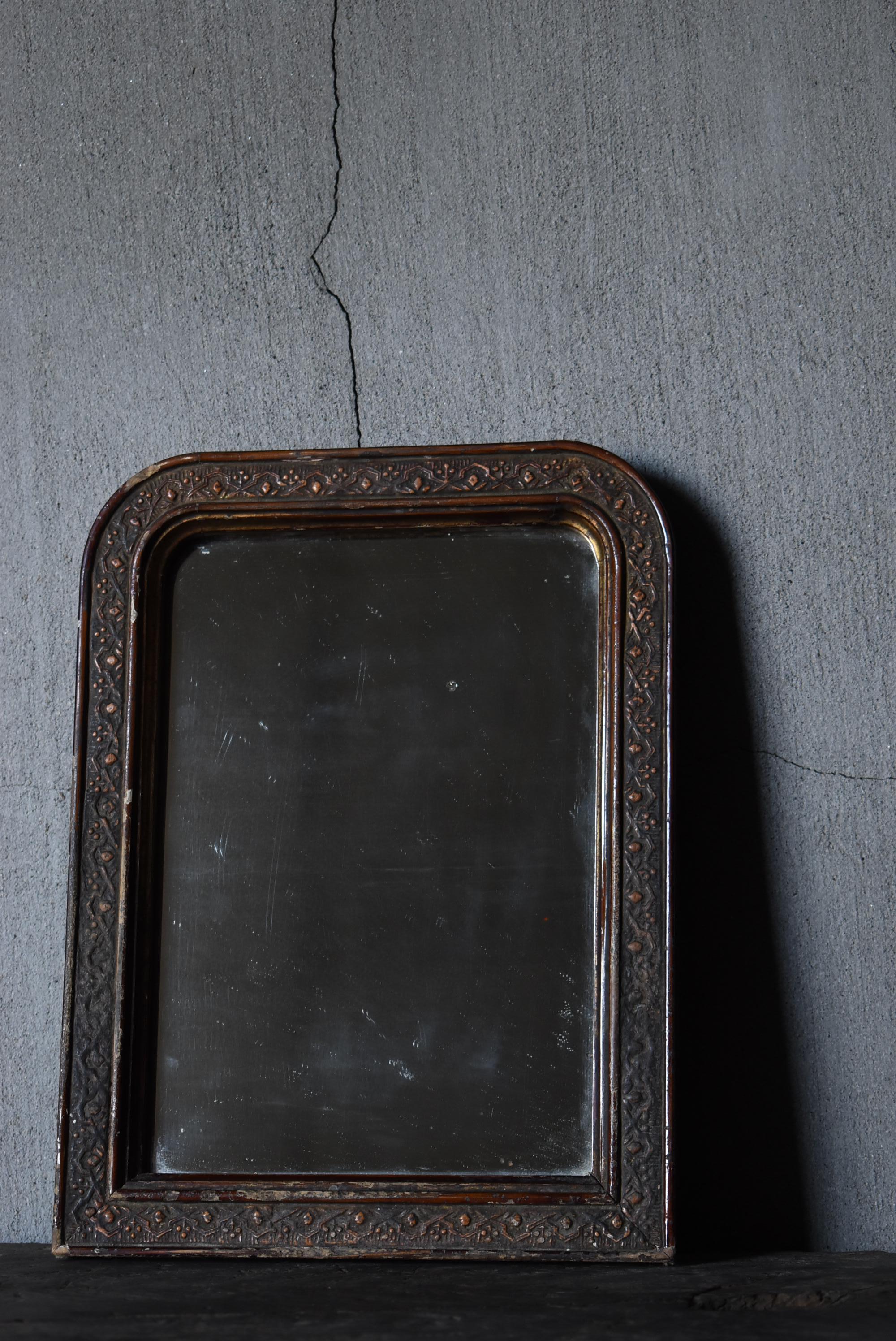 Japanese Antique Small Mirror 1860s-1900s / Wabi Sabi Object Wall Decoration 12