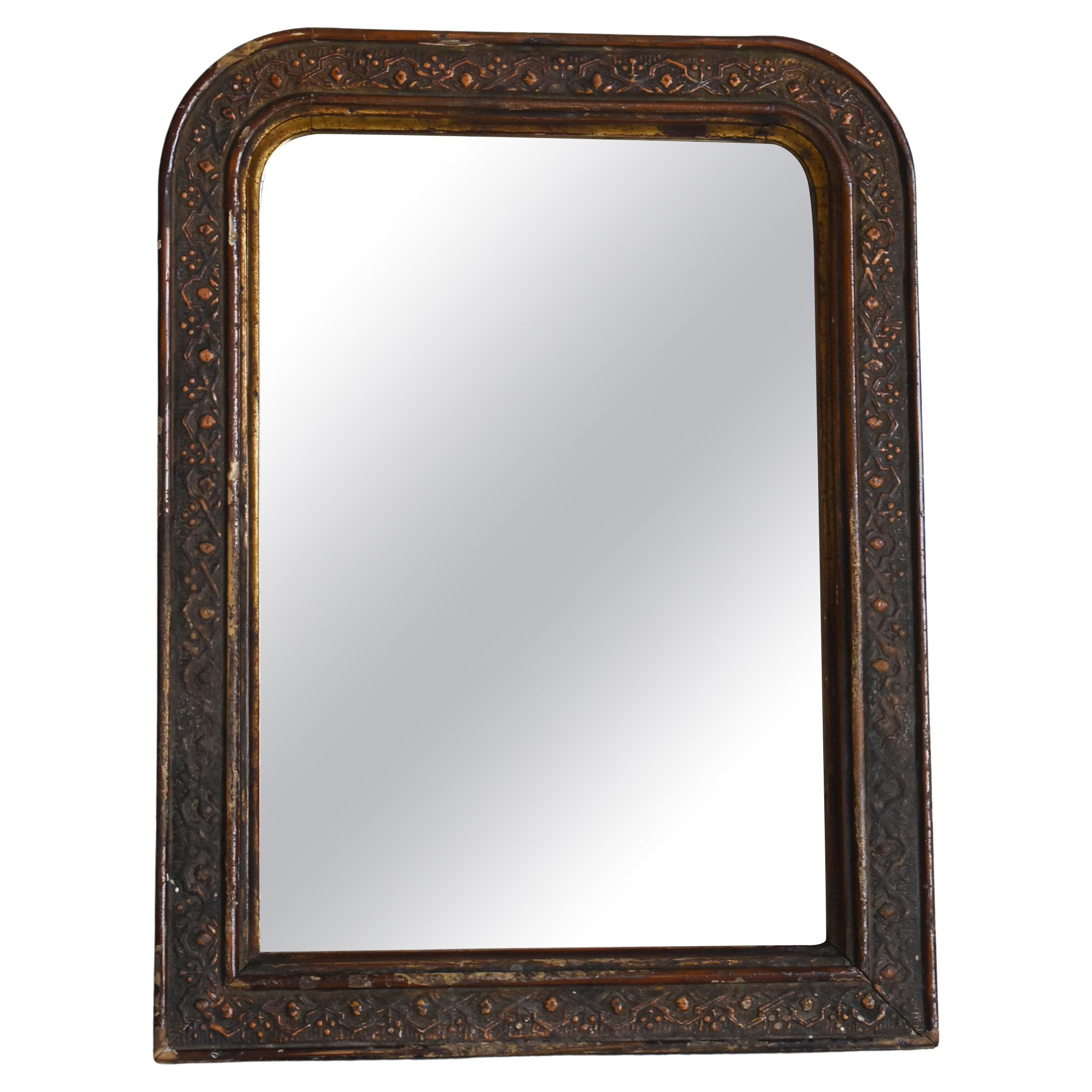 Japanese Antique Small Mirror 1860s-1900s / Wabi Sabi Object Wall Decoration