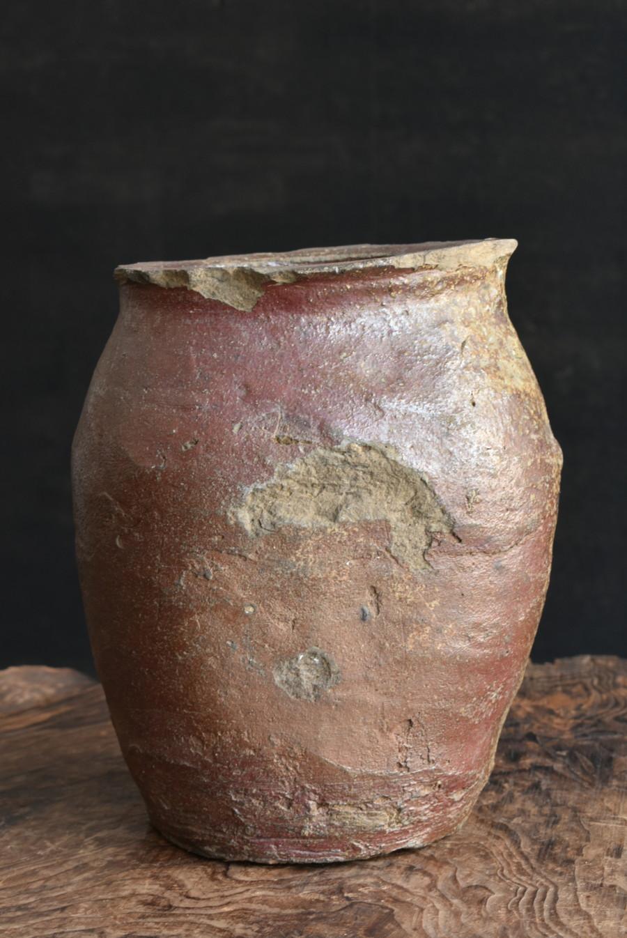18th Century and Earlier Japanese Antique small Pottery Jar 15-16th Century/ Wabi-Sabi Jar/Tokoname