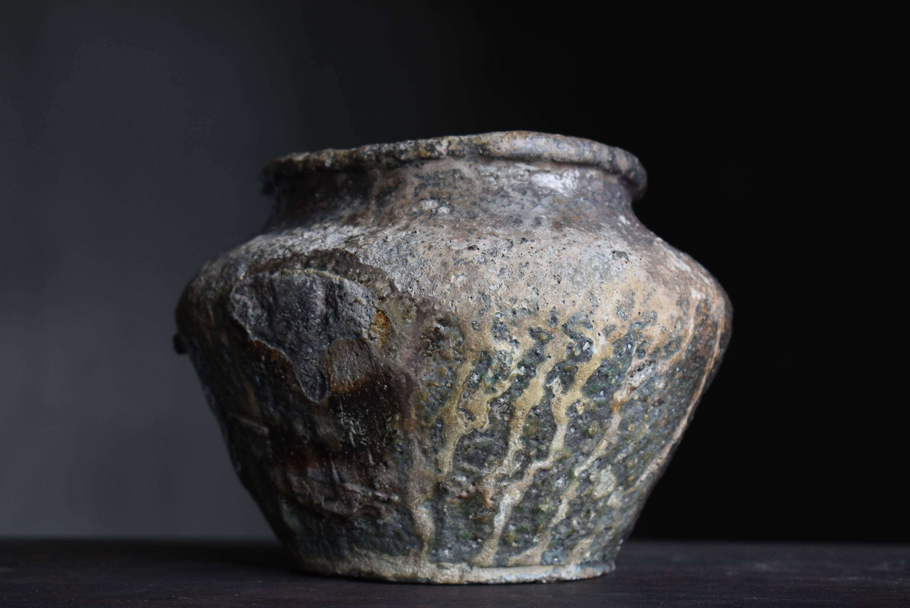 Ancien vase de poterie japonais / Vase à fleurs Wabi Sabi en vente 1