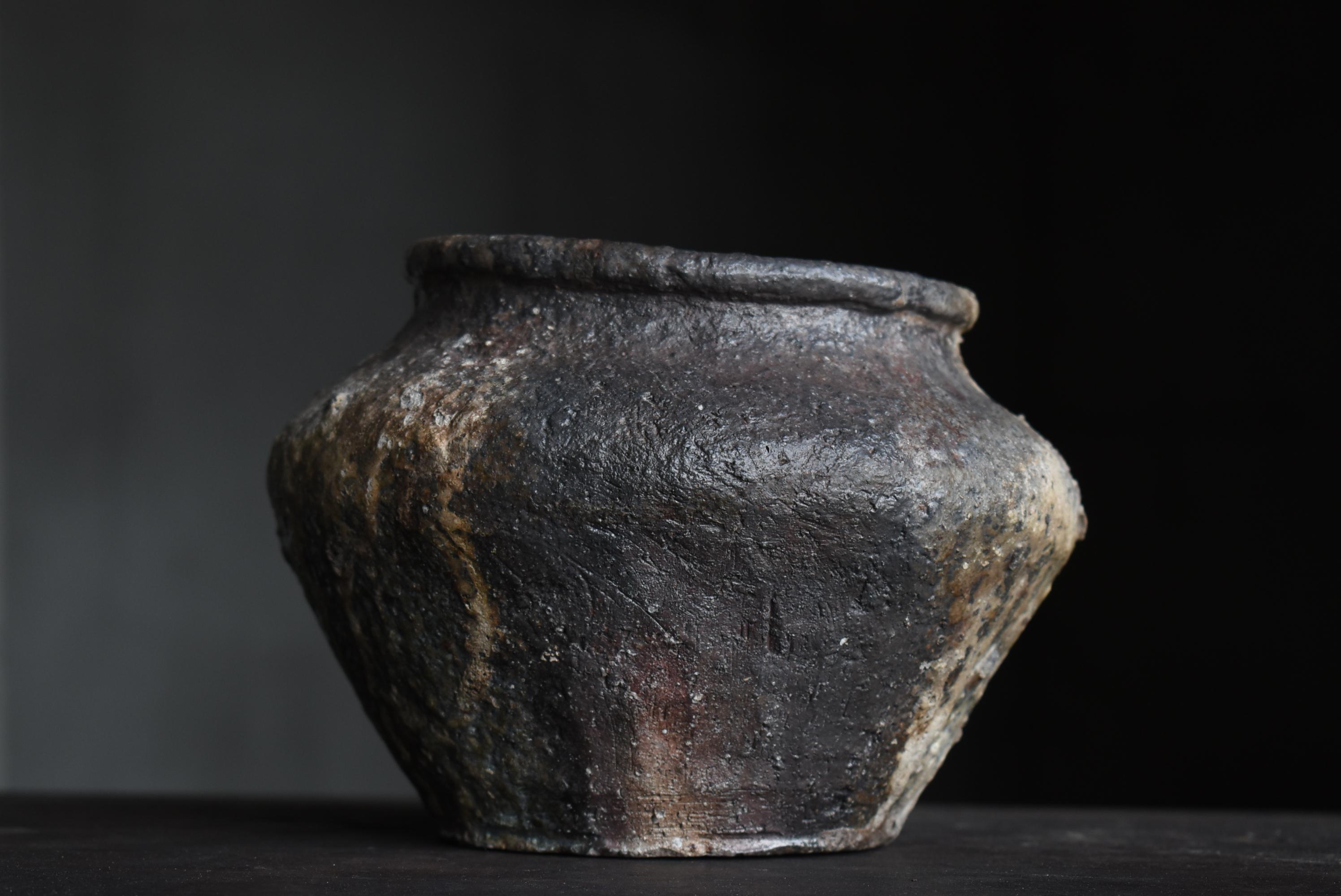 Ancien vase de poterie japonais / Vase à fleurs Wabi Sabi en vente 3