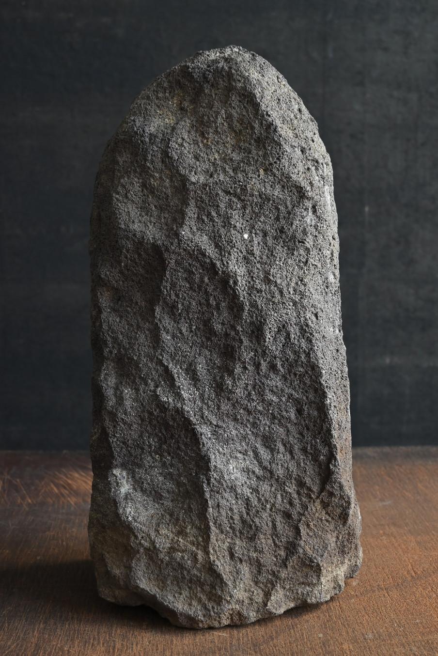 Japanese antique small rice field god / Edo period / Jizo Bodhisattva stone stat 4