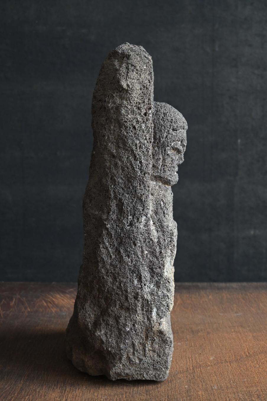 Japanese antique small rice field god / Edo period / Jizo Bodhisattva stone stat 5