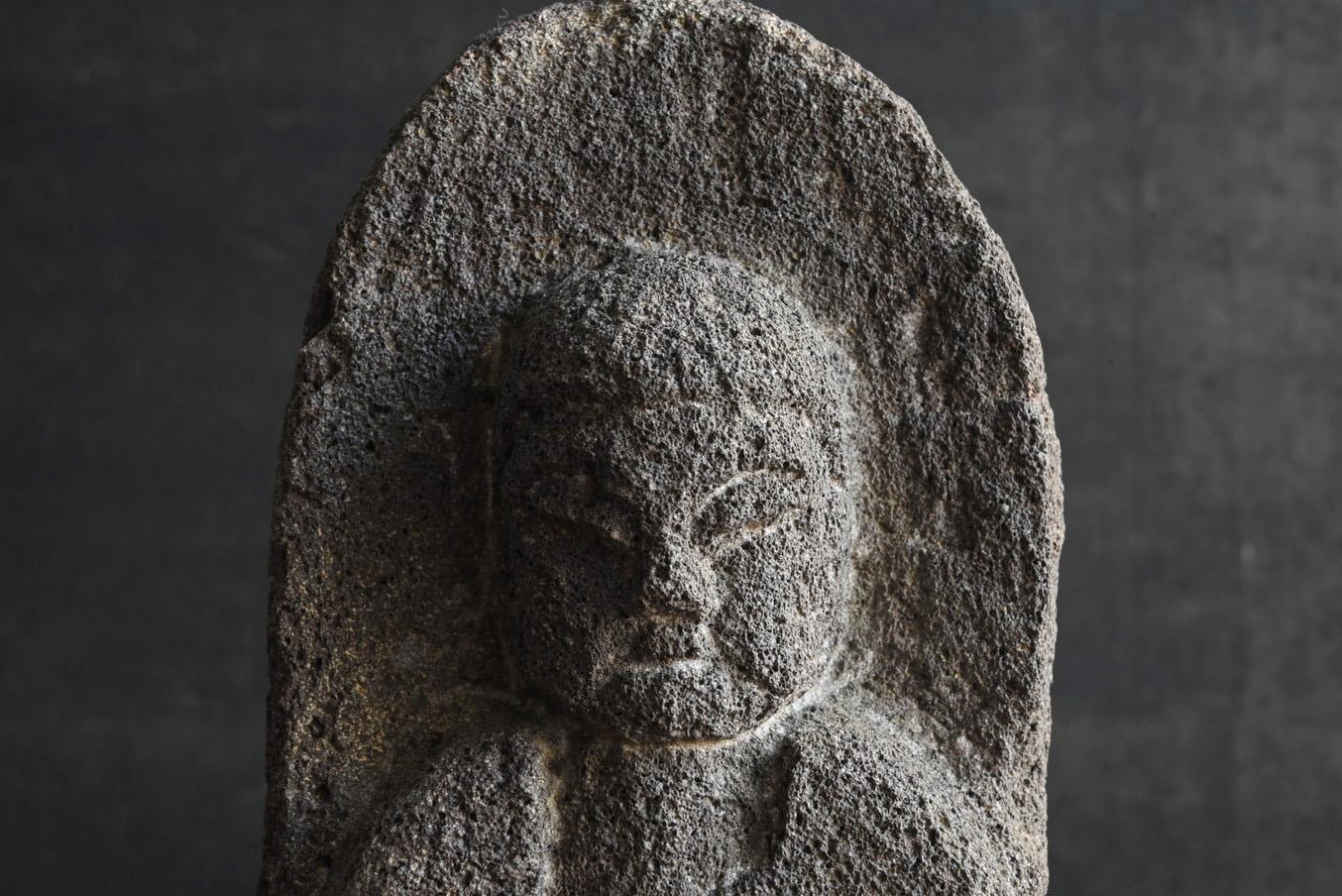 Japanese antique small rice field god / Edo period / Jizo Bodhisattva stone stat In Good Condition In Sammu-shi, Chiba