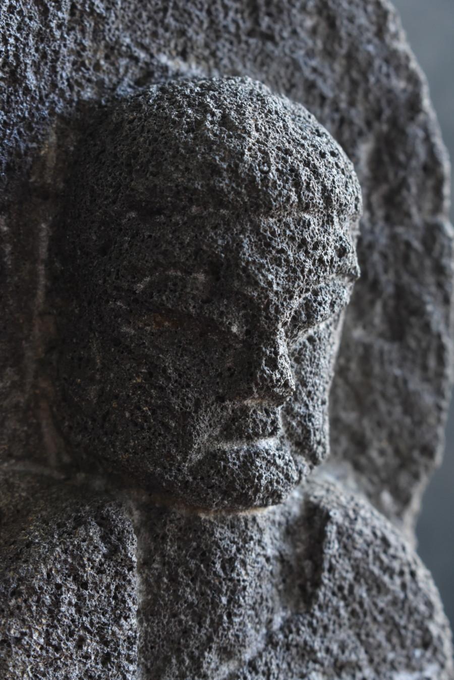 18th Century and Earlier Japanese antique small rice field god / Edo period / Jizo Bodhisattva stone stat