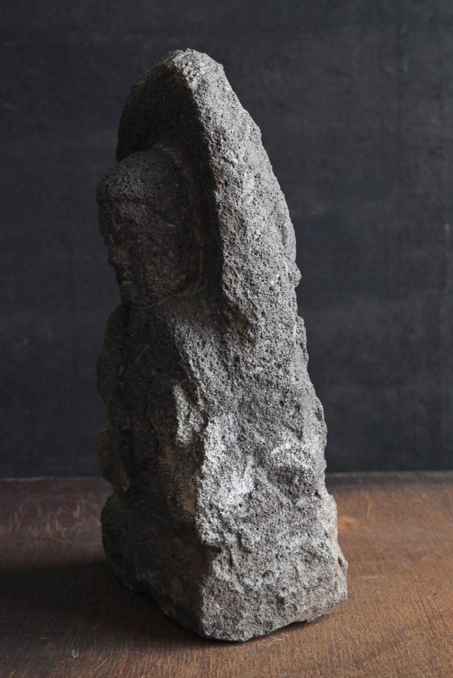 Japanese antique small rice field god / Edo period / Jizo Bodhisattva stone stat 3