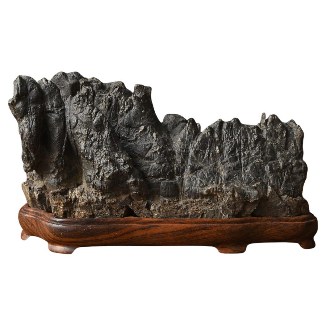 Piedra antigua japonesa pequeña de erudito/[Suiseki]/piedra apreciada/montaña