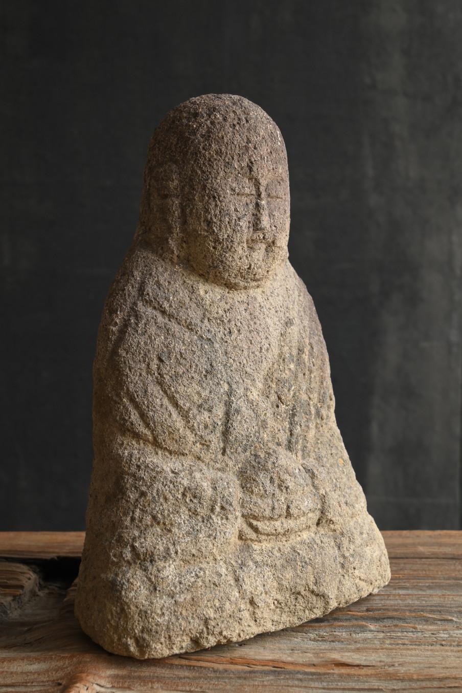 Stone Japanese antique small stone Buddha/1750-1868/Edo period/Jizo Bodhisattva