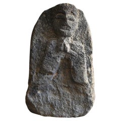 Antico Buddha giapponese in pietra "Jizo Bodhisattva"/1750-1850/ design raro