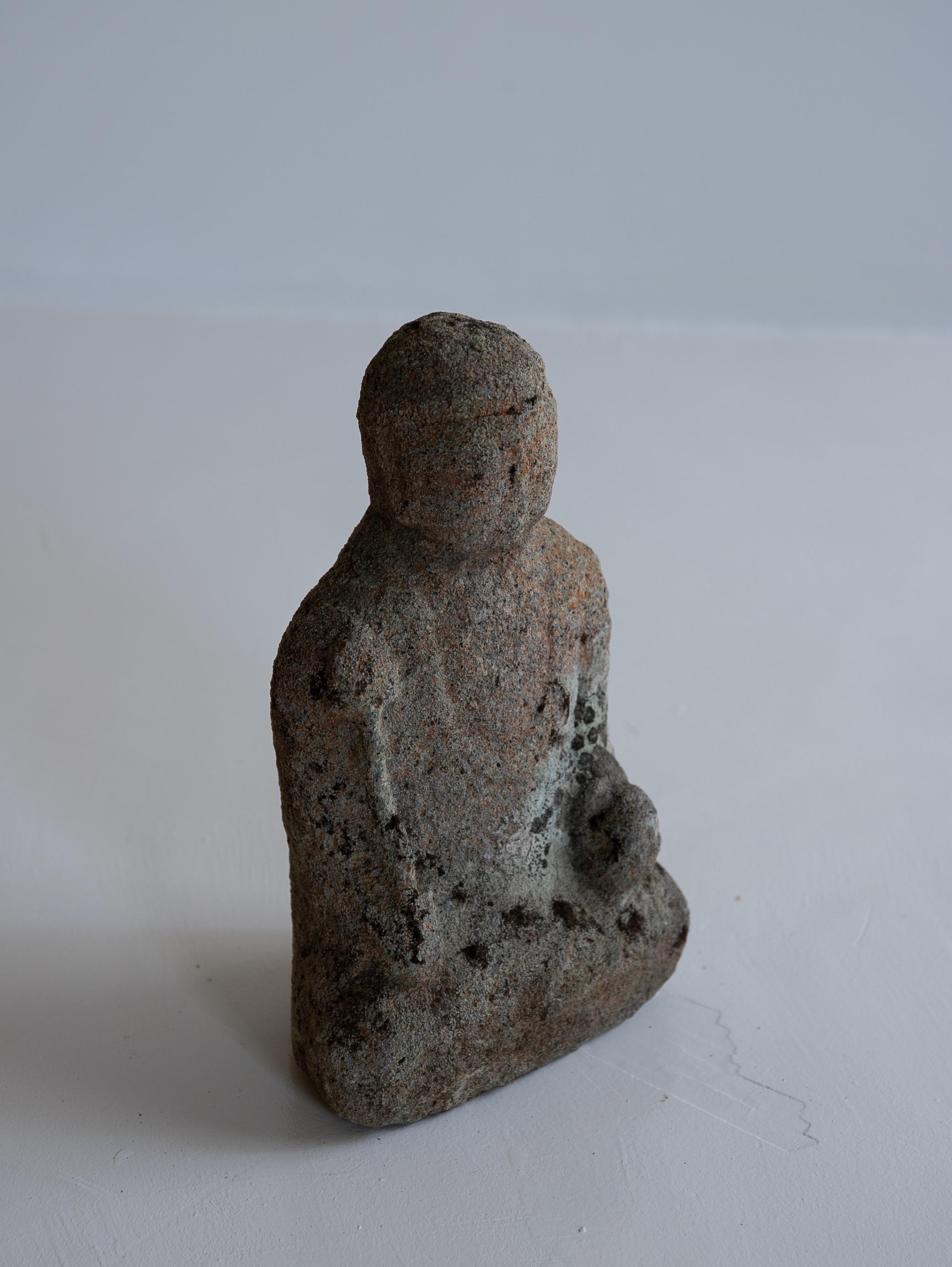 Japanese Antique small Stone Buddha/Jizo Bodhisattva/ Edo /1750-1868 / Wabi sabi 5