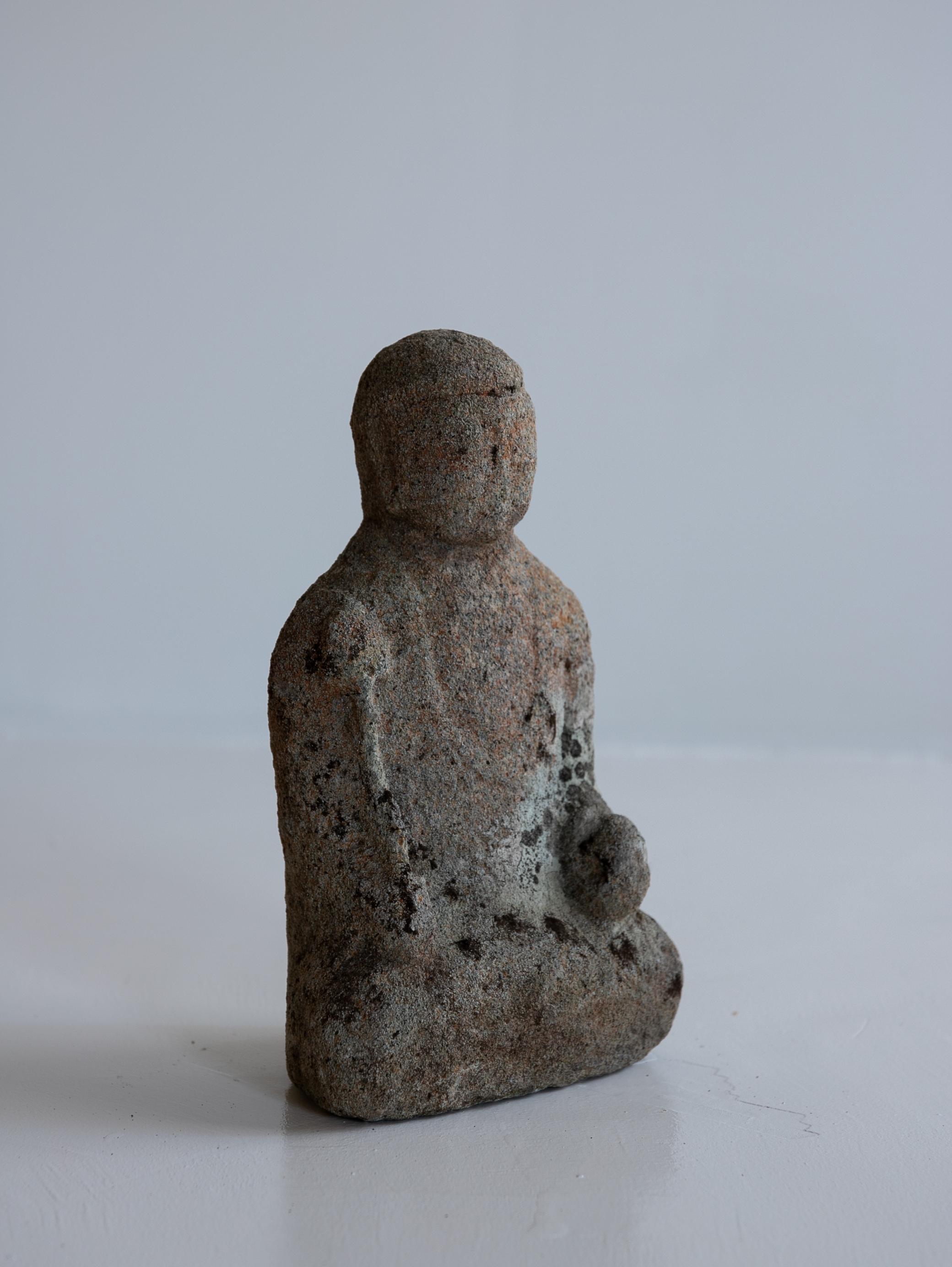 Japanese Antique small Stone Buddha/Jizo Bodhisattva/ Edo /1750-1868 / Wabi sabi 3