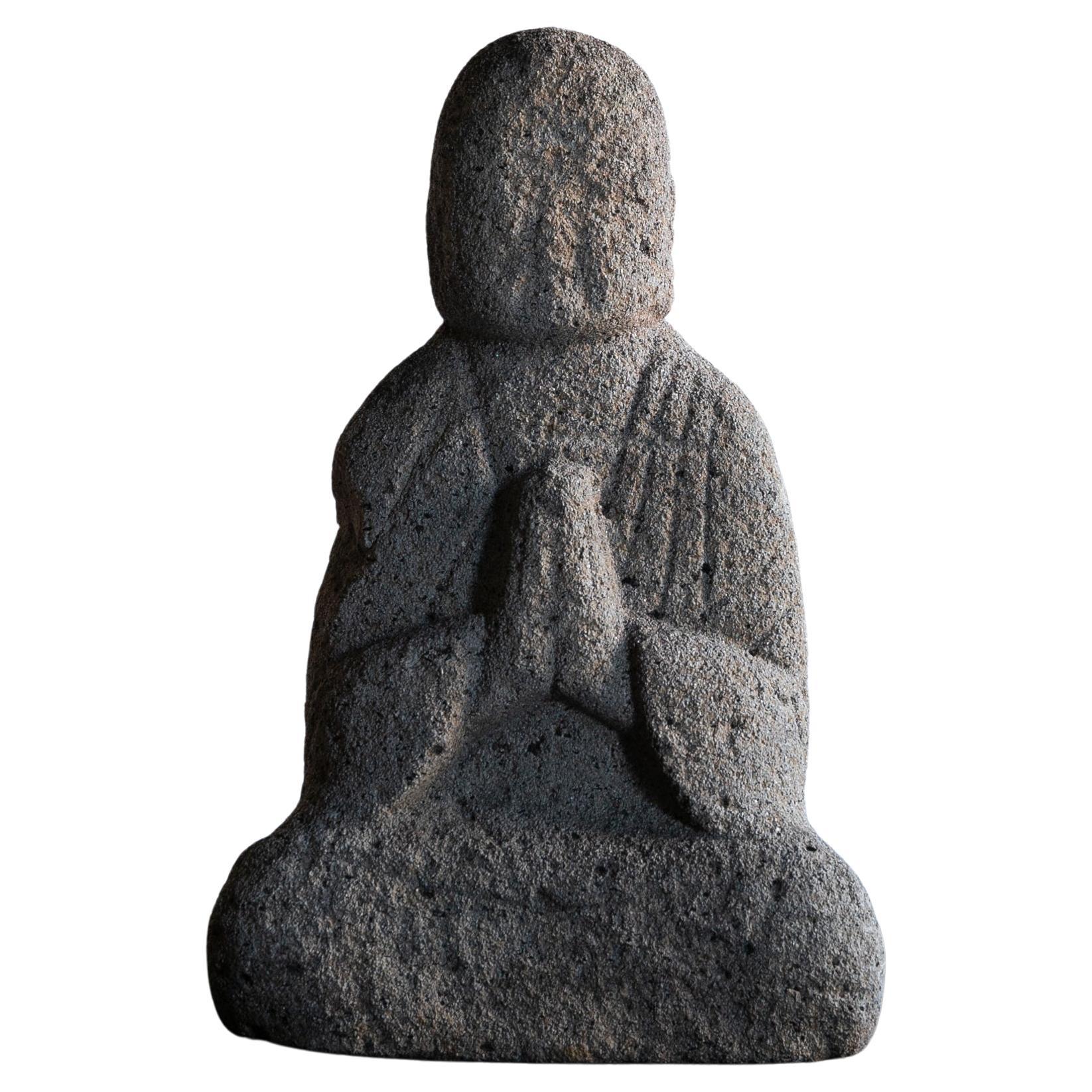 Japanese Antique small Stone Buddha/Jizo Bodhisattva/ Edo /1750-1868/ Wabi sabi