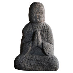 Japanese Antique small Stone Buddha/Jizo Bodhisattva/ Edo /1750-1868/ Wabi sabi