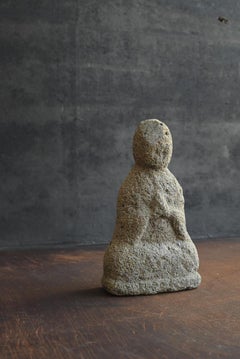 Japanese Antique small Stone Buddha/wabi-sabi Jizo Bodhisattva/ Edo /1750-1868