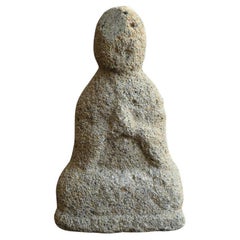 Japanese Antique small Stone Buddha/wabi-sabi Jizo Bodhisattva/ Edo /1750-1868