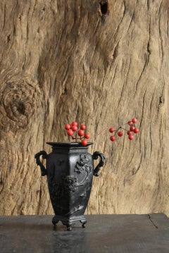 Japanese Antique Small Vase Made of Tin/1800s-1920/Casting Vase