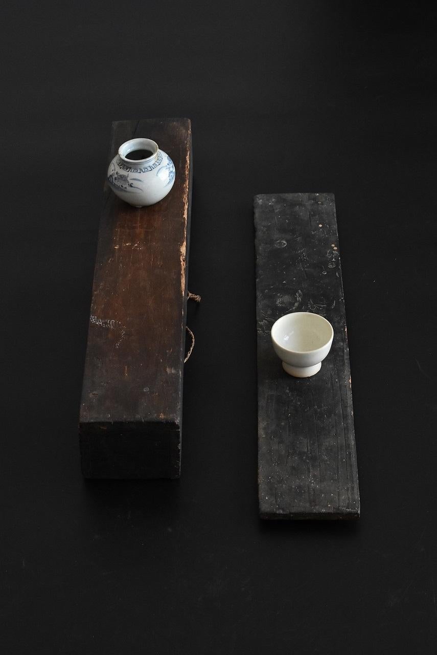 Japanese Antique Small Wooden Box / Hanging Scroll Box / Edo  / Old Storage Box 5