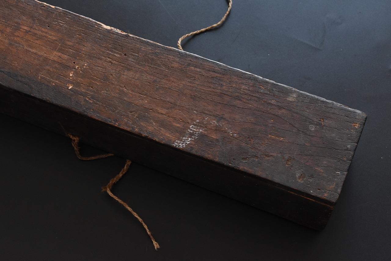 Japanese Antique Small Wooden Box / Hanging Scroll Box / Edo  / Old Storage Box 7