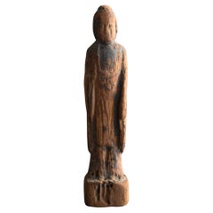 Petite statue de Bouddha japonaise en bois ancien / « Nyorai » / période Edo / 1603-1868