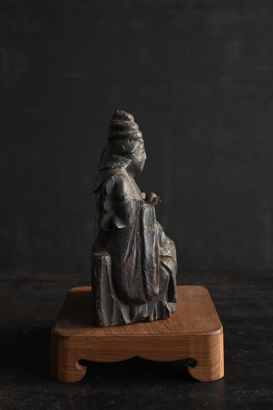 Japanese antique small wooden Buddha statue/“Uga-benzaiten”/Edo period/1603-1868 2