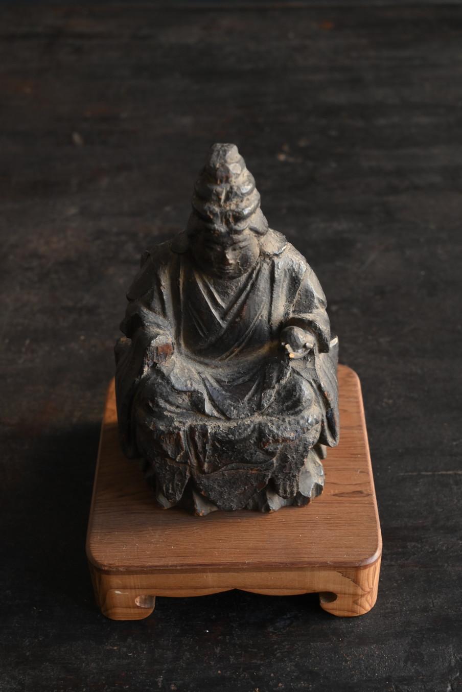 Japanese antique small wooden Buddha statue/“Uga-benzaiten”/Edo period/1603-1868 5