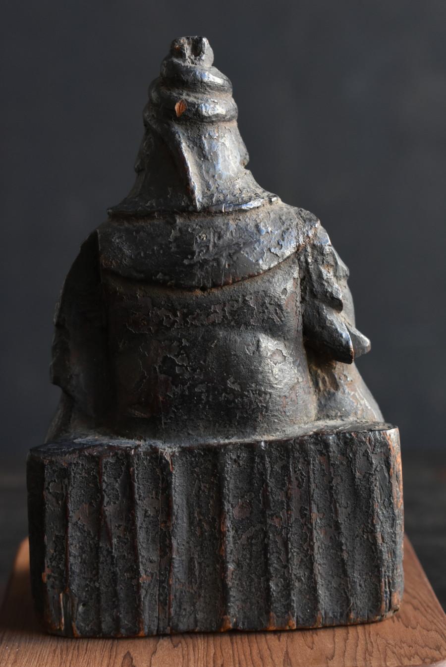 Japanese antique small wooden Buddha statue/“Uga-benzaiten”/Edo period/1603-1868 7