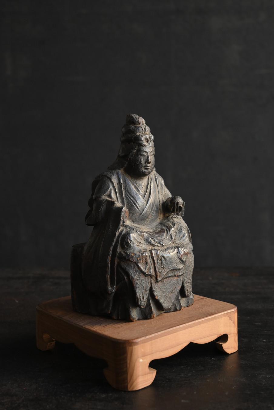 Wood Japanese antique small wooden Buddha statue/“Uga-benzaiten”/Edo period/1603-1868