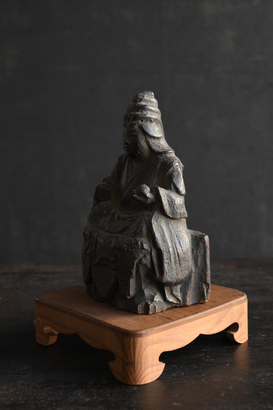 Japanese antique small wooden Buddha statue/“Uga-benzaiten”/Edo period/1603-1868 1