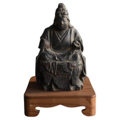 Petit Bouddha japonais ancien en bois/Uga-benzaiten/Edo période/1603-1868