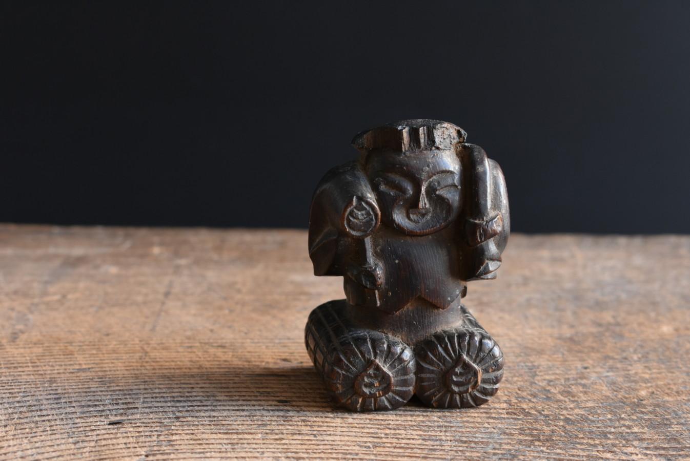 Japanese Antique Small Wooden God/1868-1920/Wood Carving Miniature Figurine 6