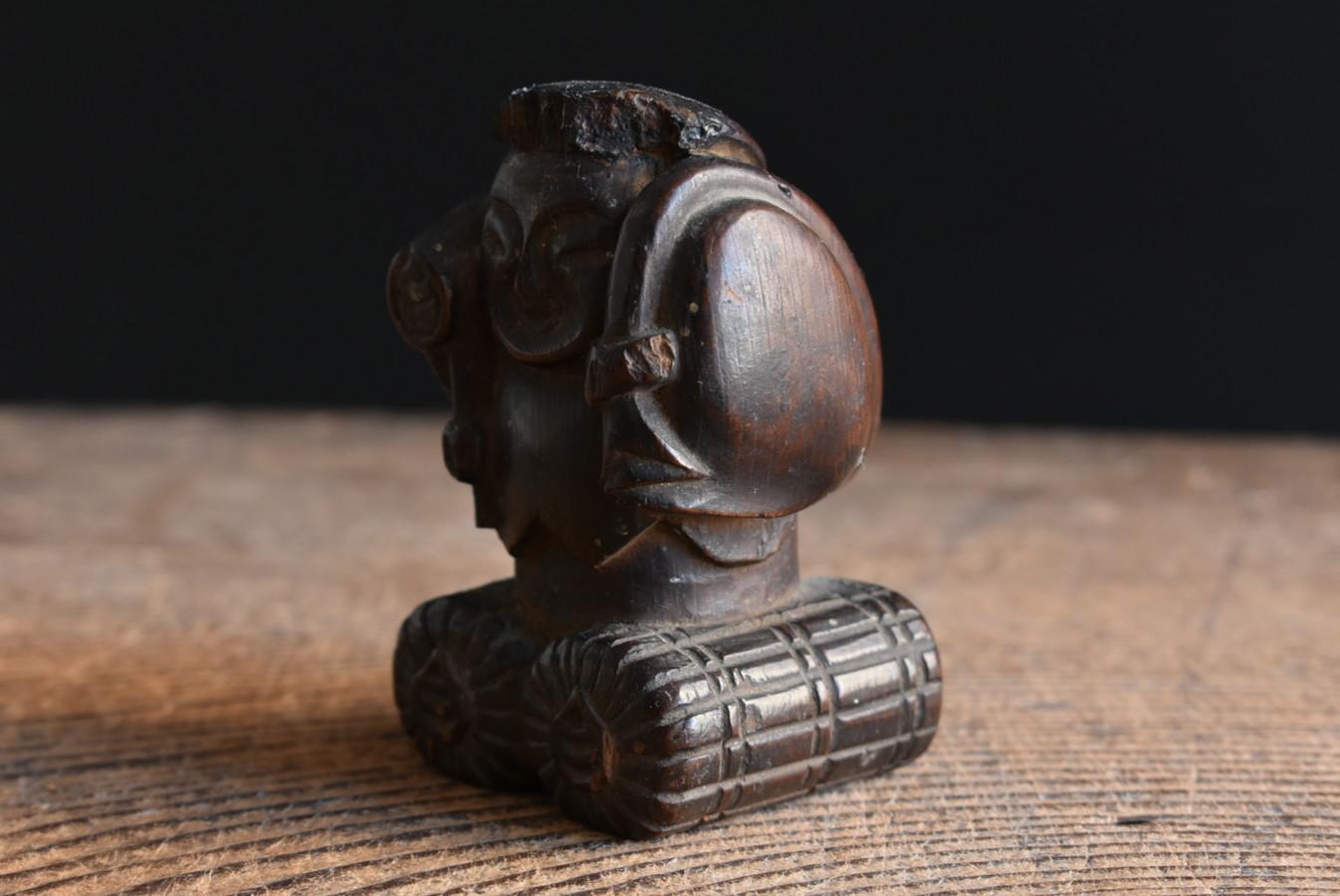 Meiji Japanese Antique Small Wooden God/1868-1920/Wood Carving Miniature Figurine