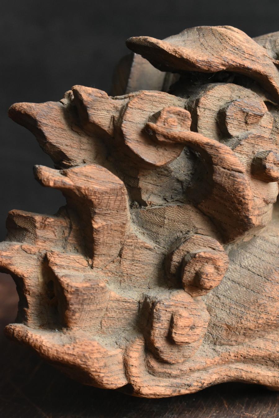 Japanese antique small wooden lion carving / 1800s / Edo-Meiji period/ Wabi-sabi 8