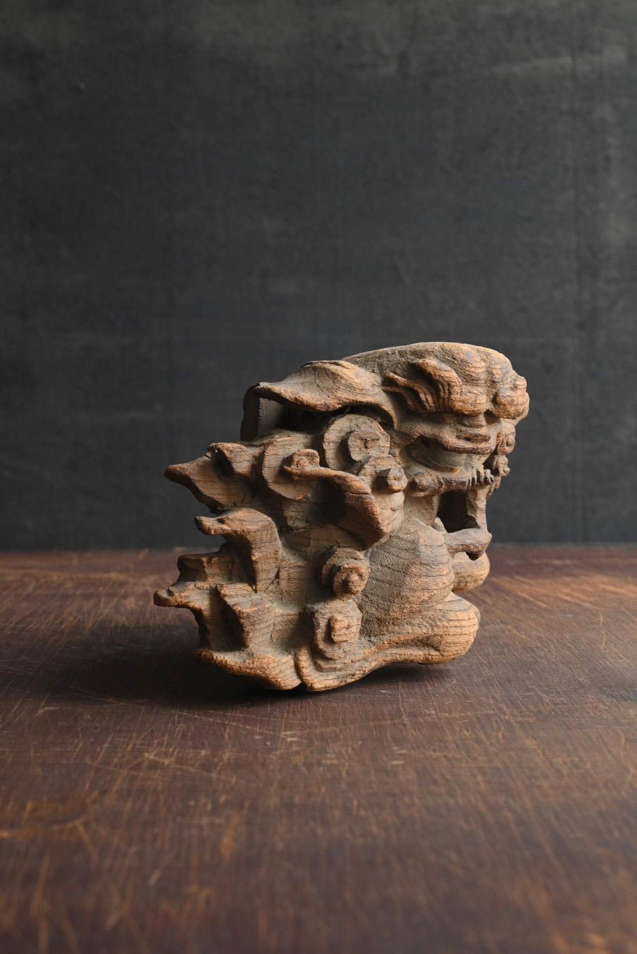 Japanese antique small wooden lion carving / 1800s / Edo-Meiji period/ Wabi-sabi 9