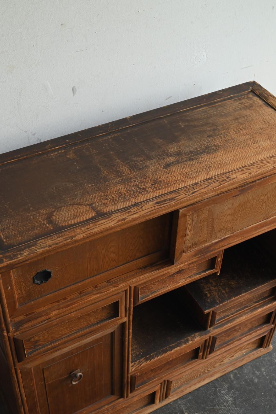 Japanese antique small wooden storage shelf / Early 20th century For Sale 1