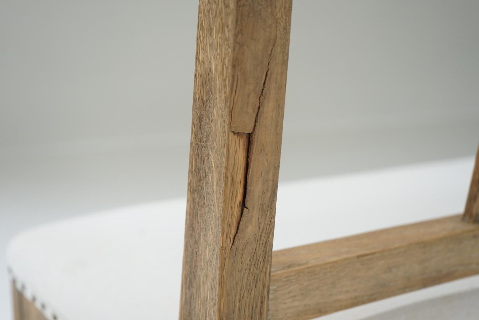 Japanese Antique Sofa Bench Oak Wood 1930s-1940s Primitive Japandi For Sale 8