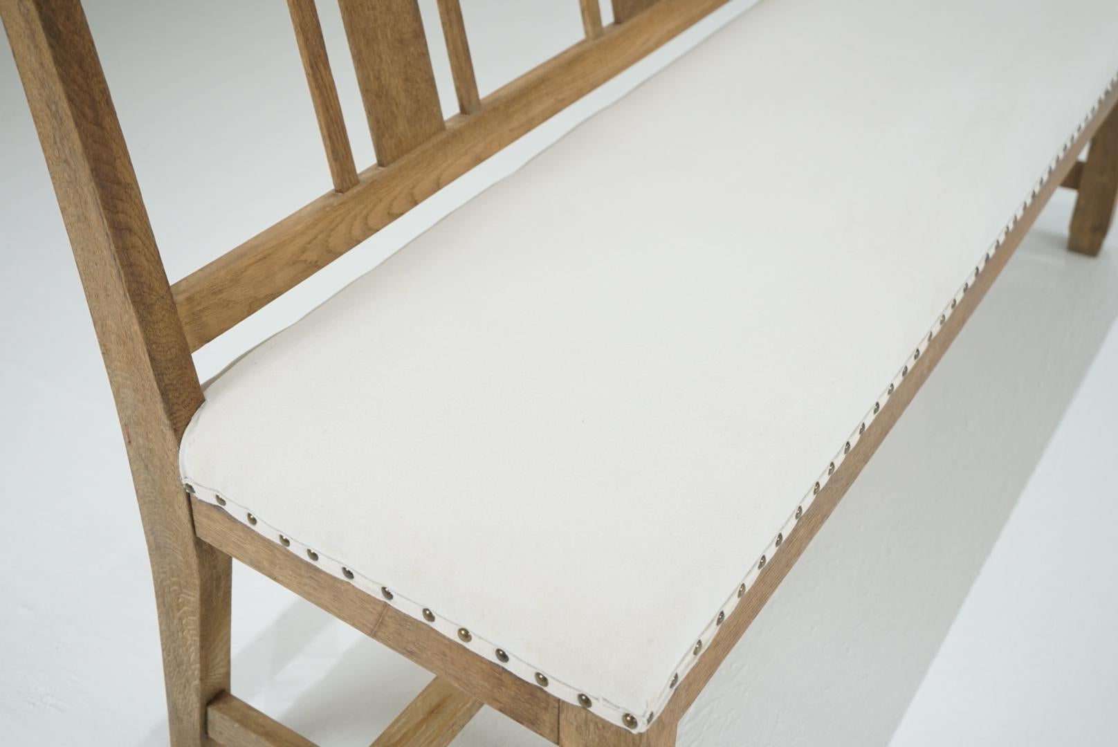 20th Century Japanese Antique Sofa Bench Oak Wood 1930s-1940s Primitive Japandi For Sale