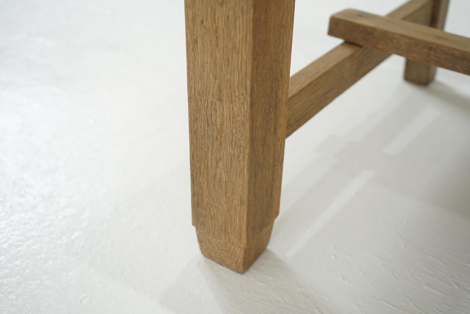 Japanese Antique Sofa Bench Oak Wood 1930s-1940s Primitive Japandi For Sale 3