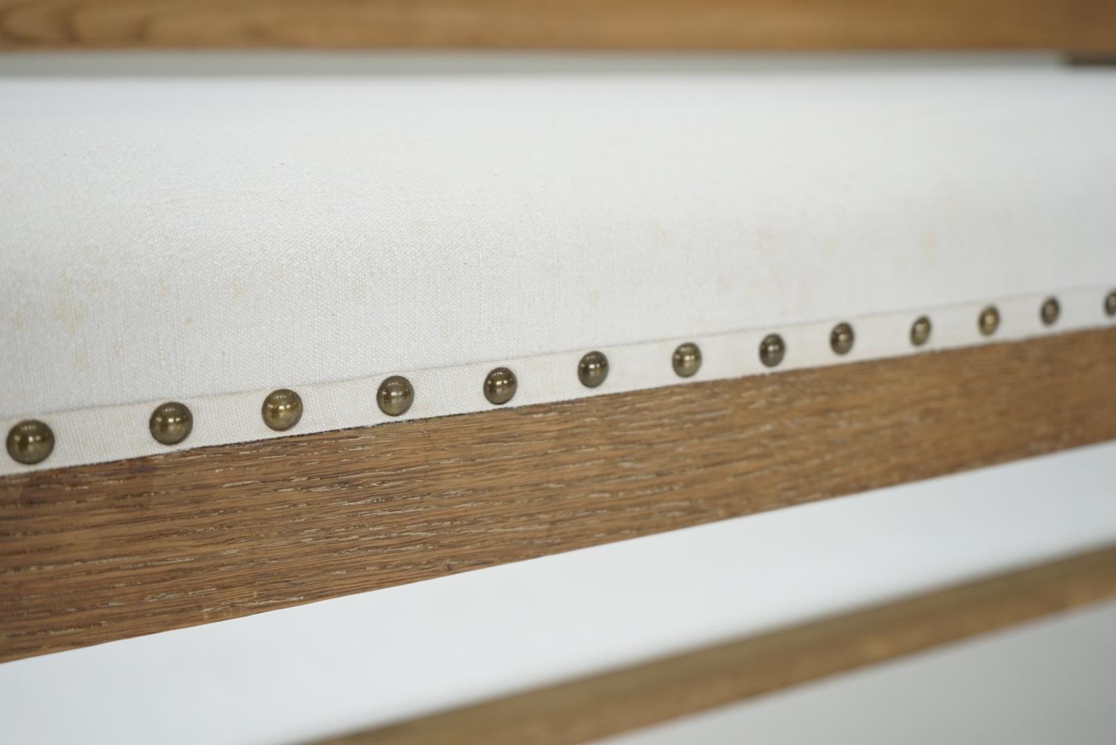 Japanese Antique Sofa Bench Oak Wood 1930s-1940s Primitive Japandi For Sale 4