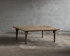 Japanese Antique Square Low Table, Late Meiji Era '1868–1912', Wabi Sabi