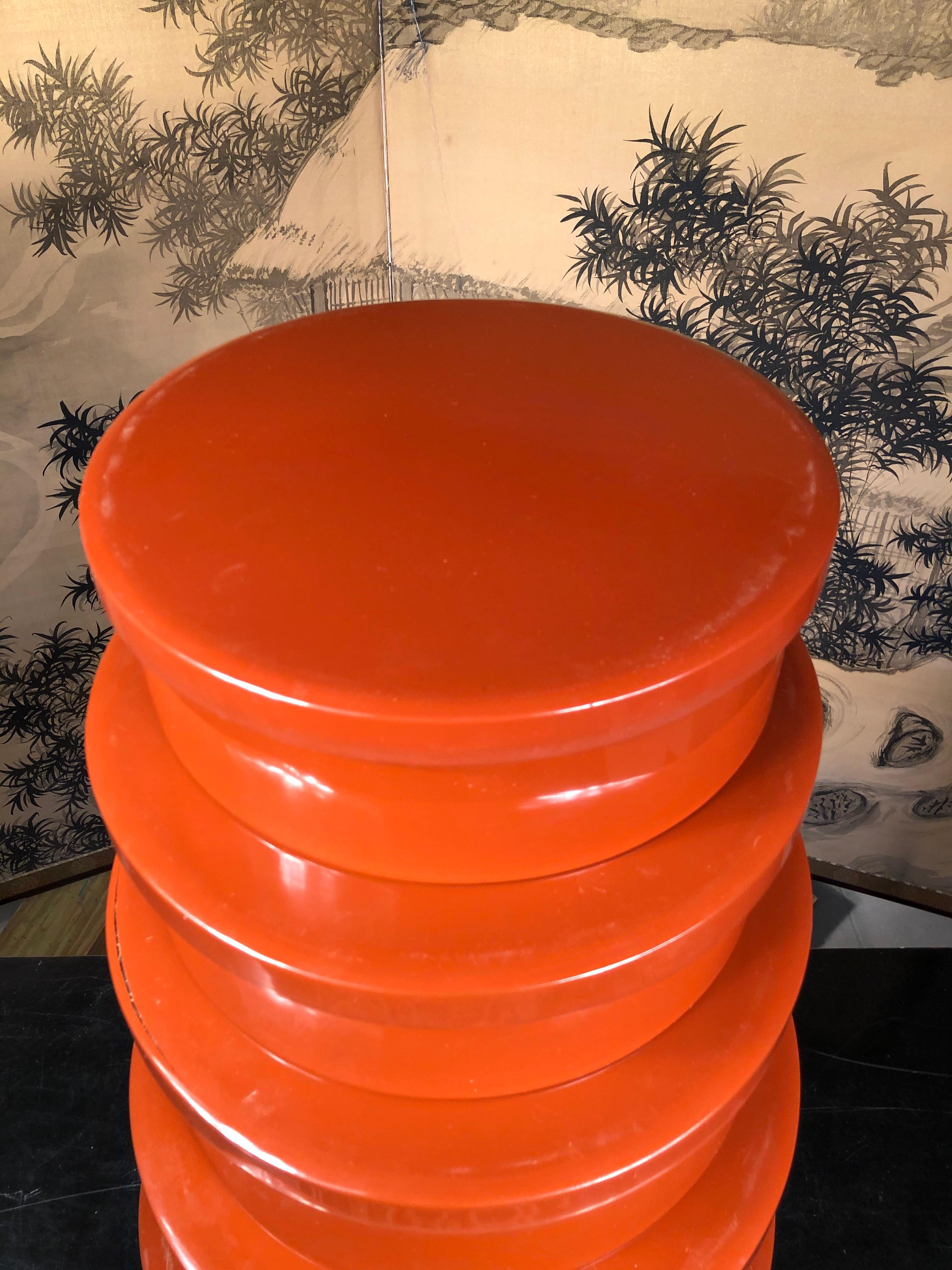 Showa Japanese Stack Red Lacquer Bowls