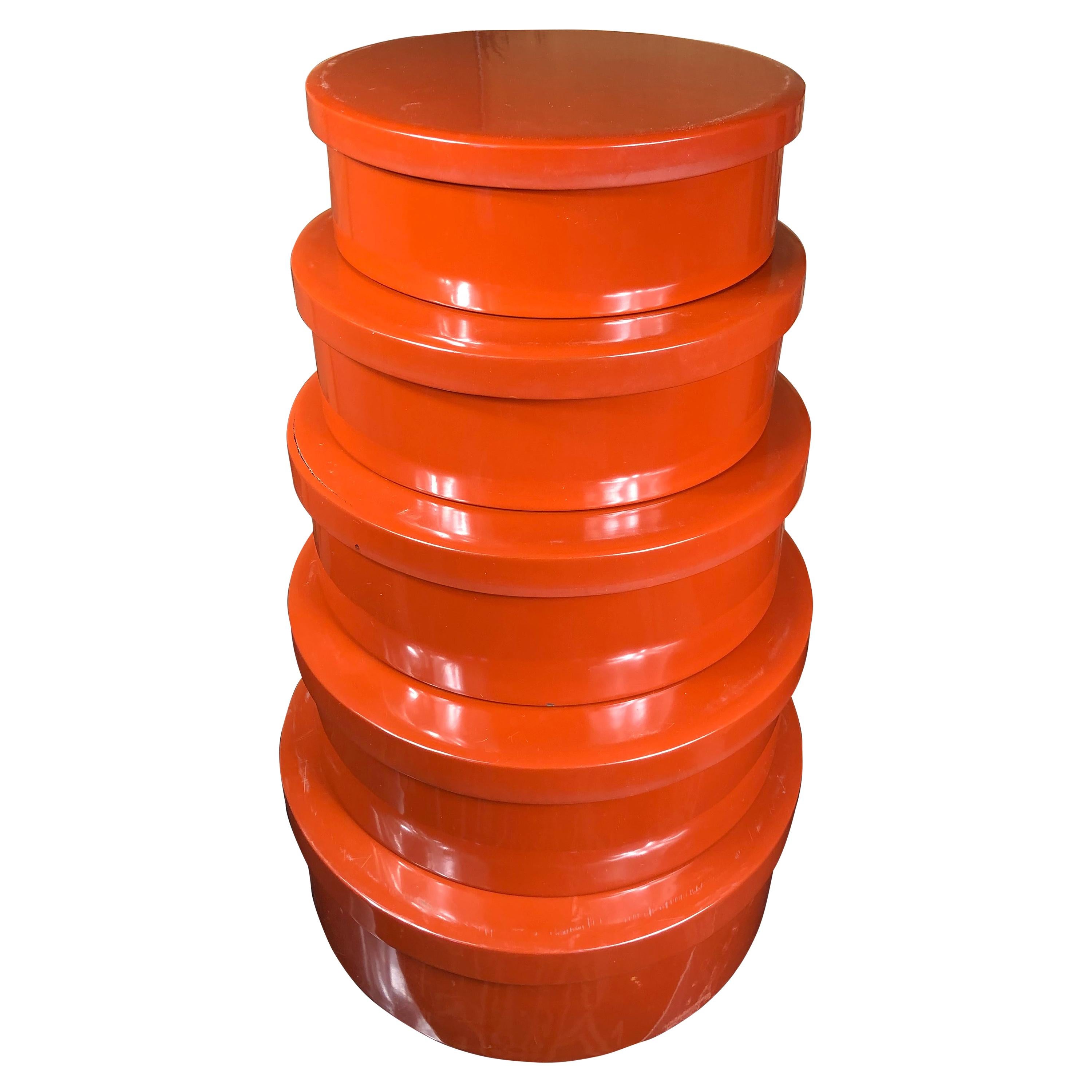 Japanese Stack Red Lacquer Bowls