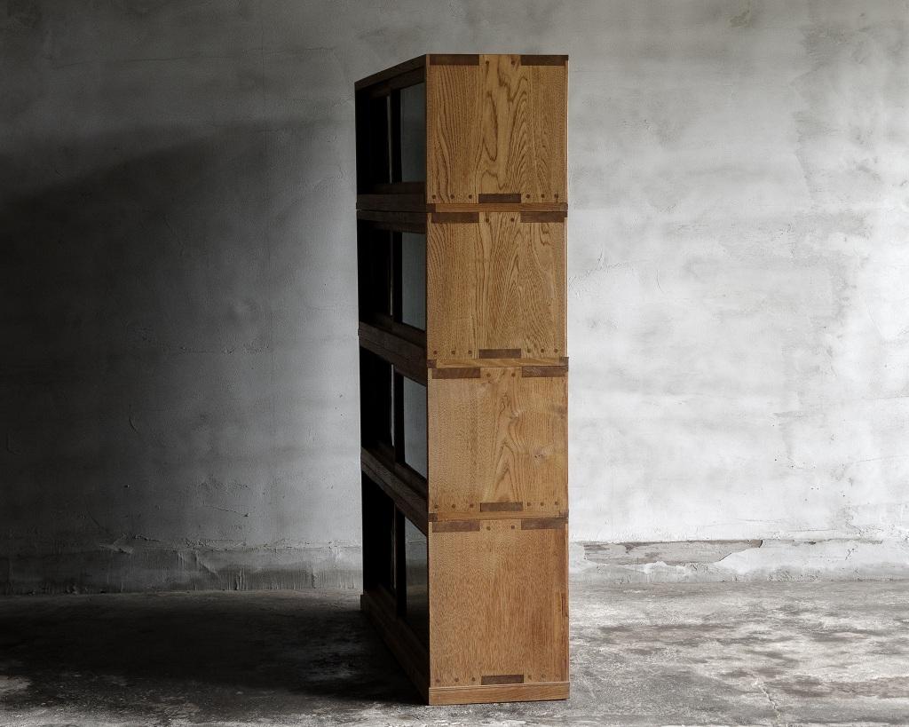 Chestnut Japanese Antique Stackable Cabinet, Taisho Era'1912-1926', Wabi Sabi