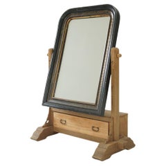 Antique Stand Mirror japonais 1890 Marqueterie Wabi-Sabi