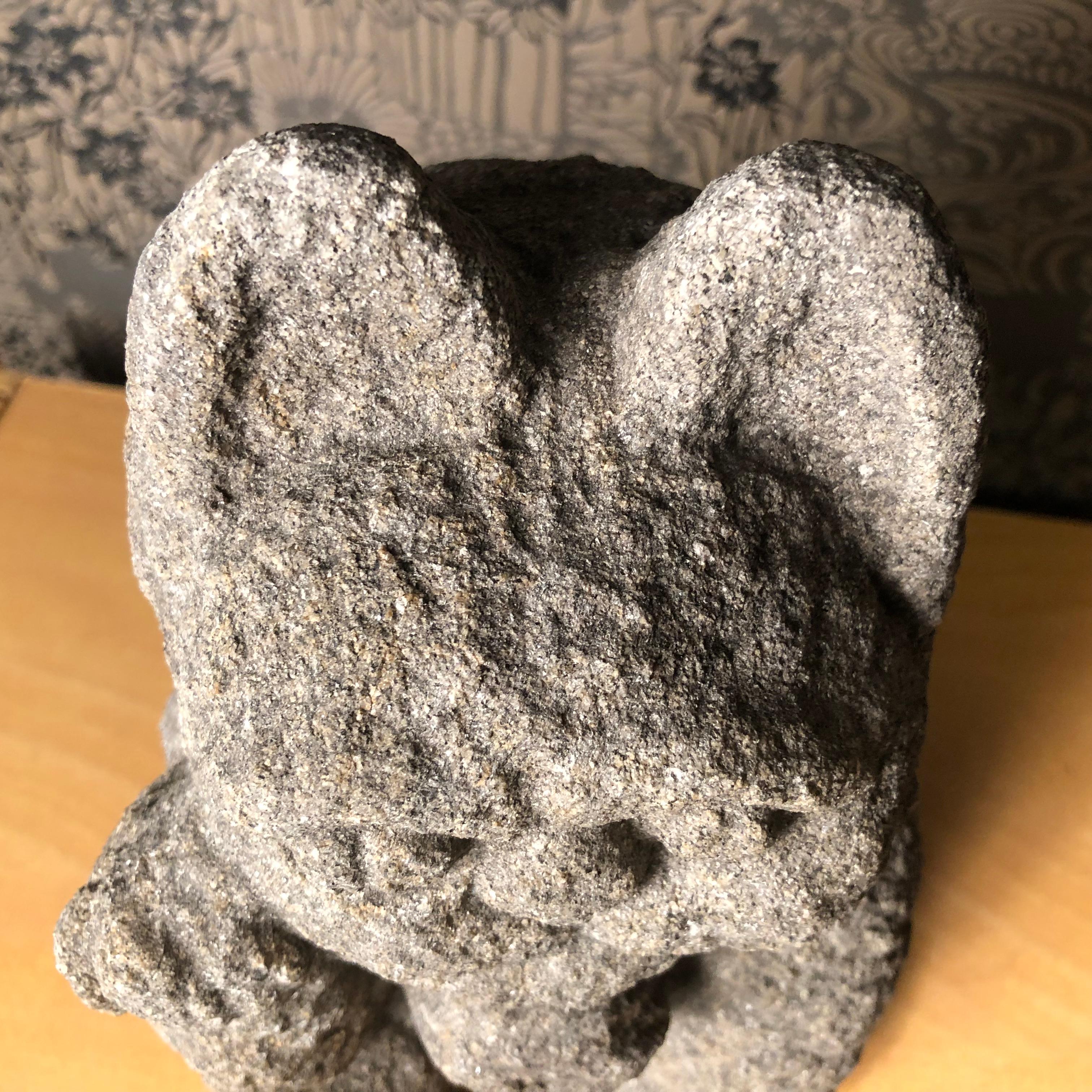 Meiji Japanese Antique Stone 19th Century Fortune Money Cat