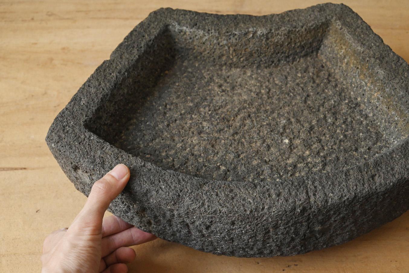 Hand-Carved Japanese antique stone basin 
