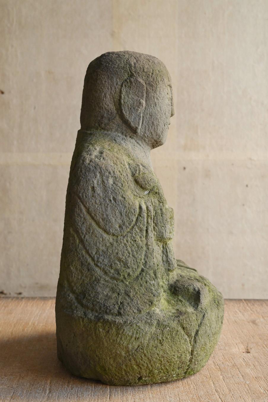 Japanese antique stone Buddha/1750-1850/Edo/Jizo Bodhisattva Seated Statue 6