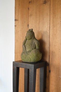 Japanese antique stone Buddha/1750-1850/Edo period/Nyoirin Kannon Bodhisattva