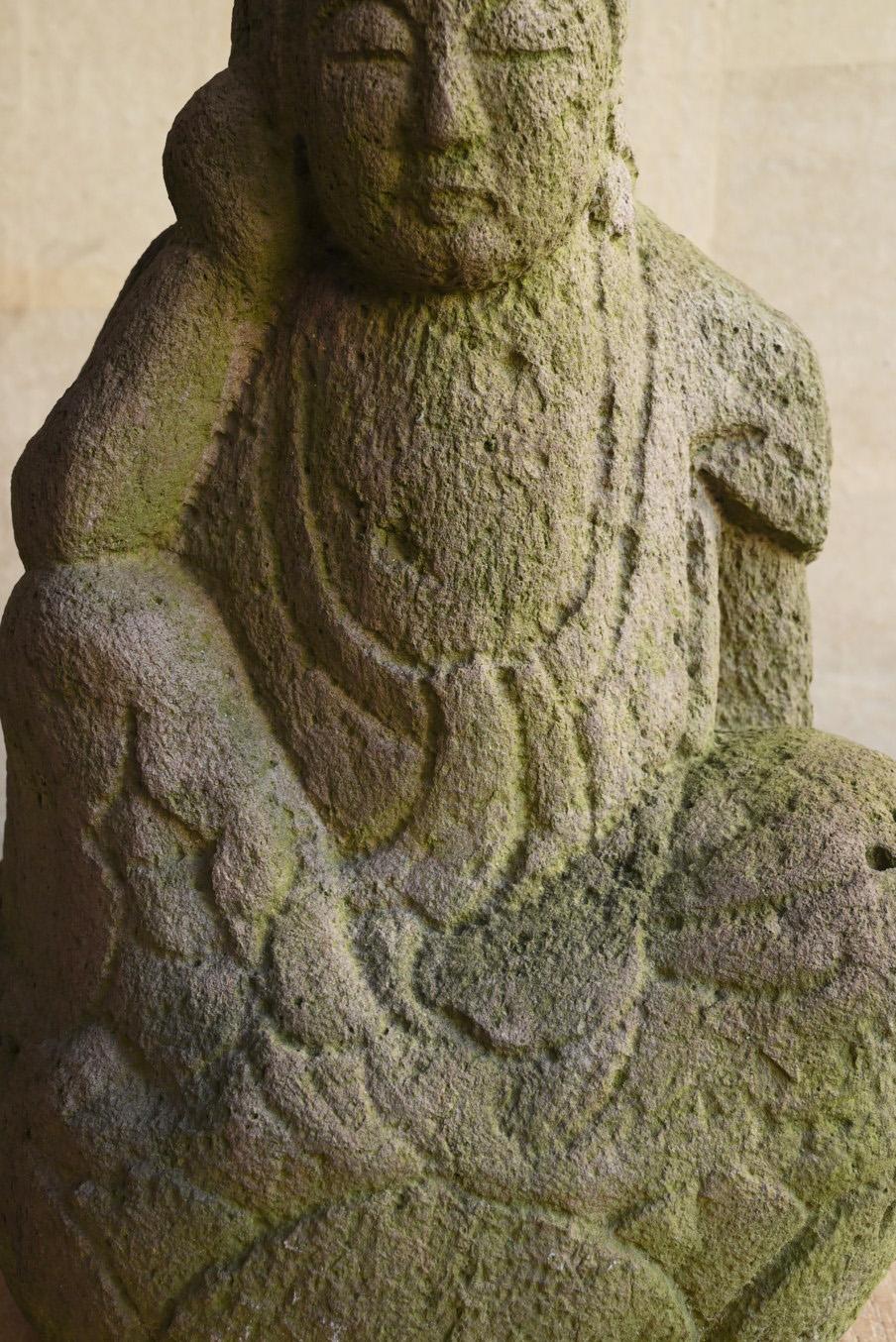 Japanese antique stone Buddha/1750-1850/Edo period/Nyoirin Kannon Bodhisattva 1