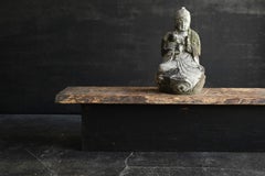 Japanese antique stone Buddha/1750-1850/Edo period/Seated Kannon Bodhisattva